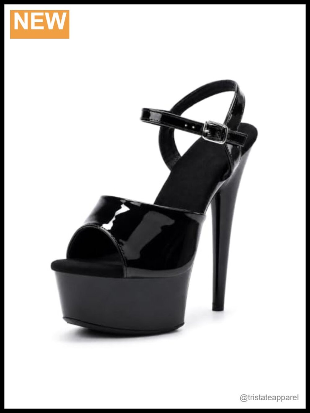 Womens 6 in Platform Sandals Ankle Strap Stiletto Heels PU Leather Exotic